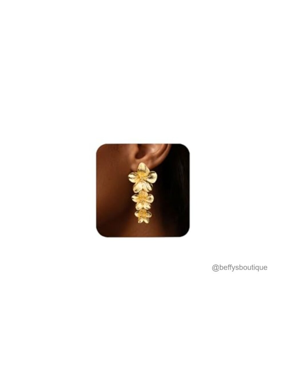 18k Gold Plated Brass Flower Drop Dangle Earrings for Women Party Gifts